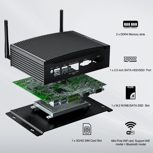 DDR4 Lüfter loser PC Mini HYSTOU CPU der 8. Generation Intel i5-8260U DP HD-MI Com USB Win 10 11 Linux Pro Desktop-Computer