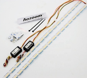 2 adet su geçirmez sıralı akış gözyaşı kristal esnek şerit gündüz koşu işık dönüş sinyali LED DRL için Aozoom DRL ışık - Product Image 6