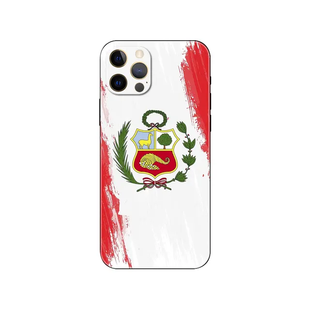 Benutzer definierte Peru Flagge TPU Silikon hülle für iPhone 11/12/13/Pro Max UV-Druck Handy Handy Sublimation Fall