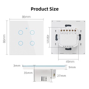 英国和欧盟标准批发智能开关，无中性WIFI开关，带谷歌Alexa Amazo控制 - Product Image 6