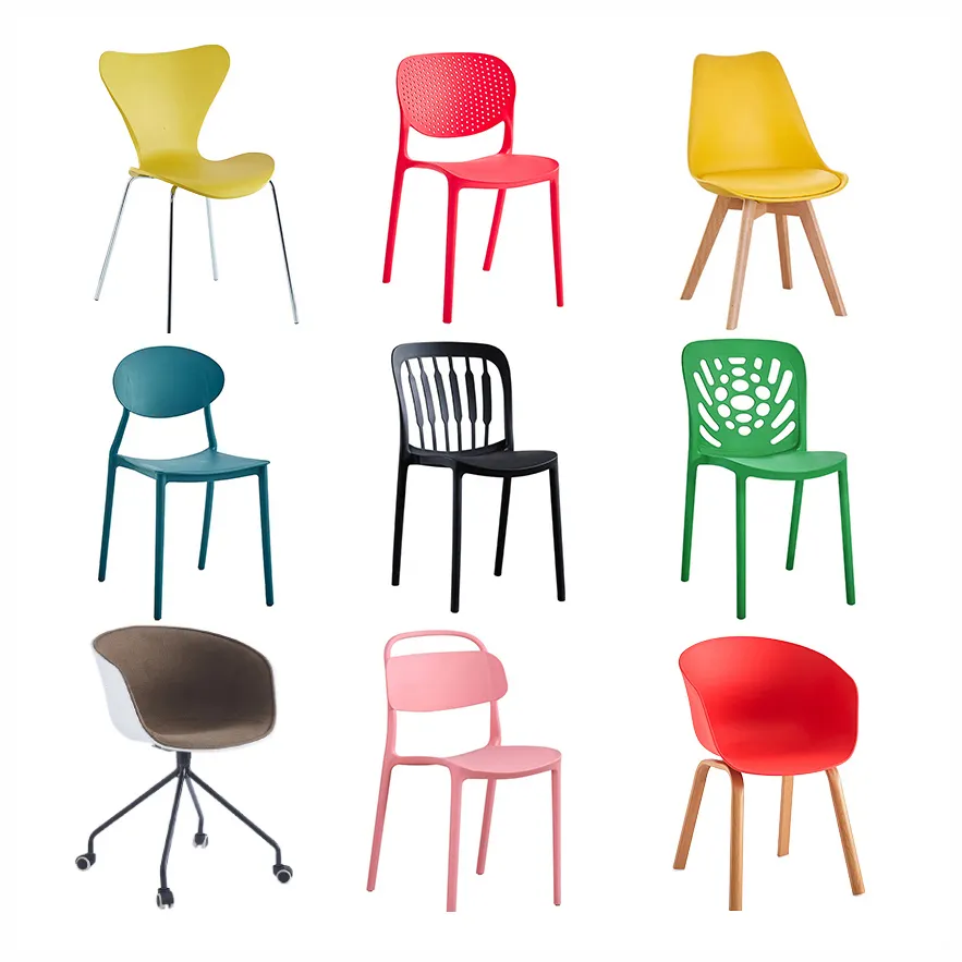 Hot Sale Cheap Modern Outdoor Furniture Durable Chairs Stackable Full PP Plastic Dining Room Chairs