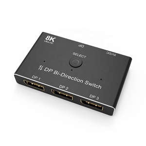 Displayport-Adaptador de interruptor bidireccional, 3 puertos, 8K, 60Hz, 4K, 144Hz, 3x1, DP Switch, convertidor de salida 3 en 1 - Product Image 1