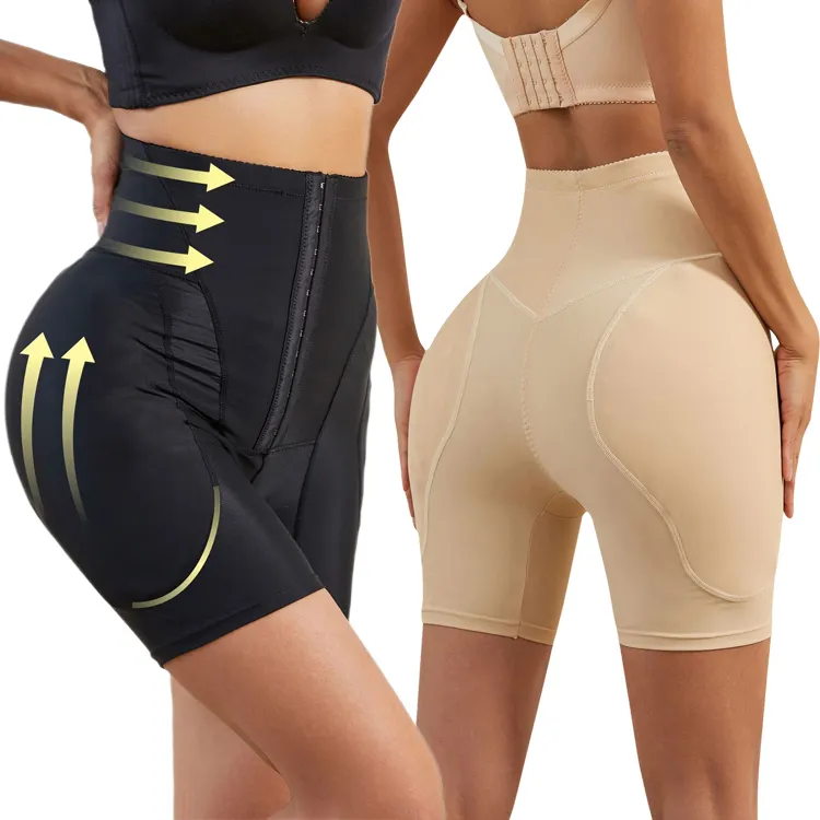 Tallas grandes pantalones cortos fajas mujer gancho diseño nylon Spandex cadera mejorar fajas colombianas fajas