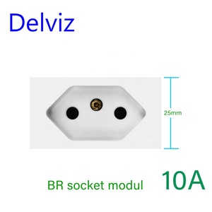 Interruttore pannello in vetro Delviz BR, combinazione personalizzata fai da te, presa di alimentazione 10A/20A, porta di ricarica USB, presa a muro standard brasiliana - Product Image 4