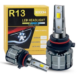 Özel otomatik <span class=keywords><strong>Led</strong></span> far üç renkli ışık otomobil parçaları 3000k 4300k 6000k far araba <span class=keywords><strong>Led</strong></span> ampul