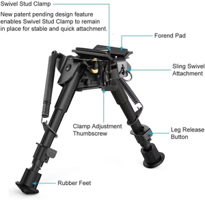 Customizable Swivel <strong>Mount</strong> Hunting Tripod Stand Adjustable Telescoping <strong>Bipods</strong> Extendable Foldable Tactical Tripod - Product Image 2