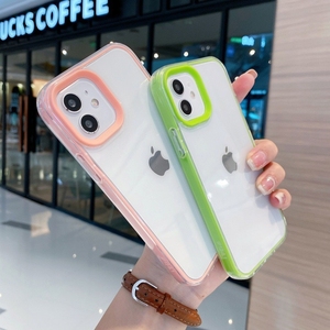 เคสโทรศัพท์ TPU ใสแบบบางพิเศษมีขอบสีสดใสป้องกันการกระแทกป้องกันการตกสำหรับ iPhone 16 PLUS IP15pro สูงสุด14 13 12 PRO MAX - Product Image 4