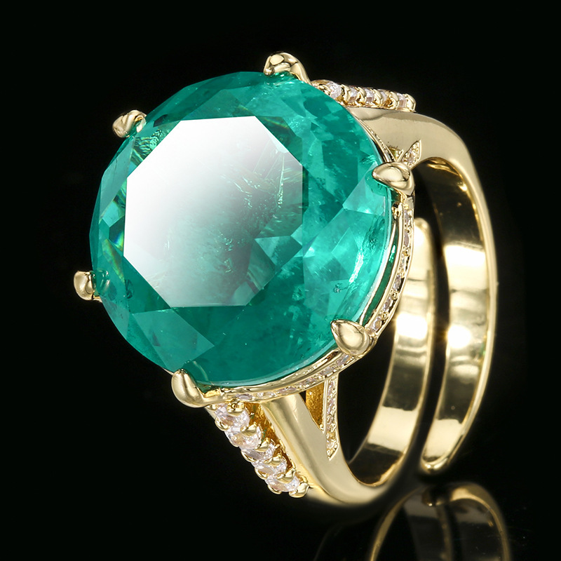 open size Gold emerald ring