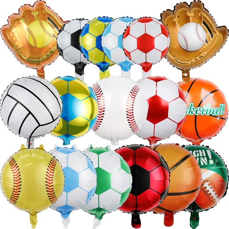 Ballons divers en aluminium de 18 pouces pour compétition sportive, ballons de décoration de fête, basket-ball, Football, volley-ball, nouvelle collection