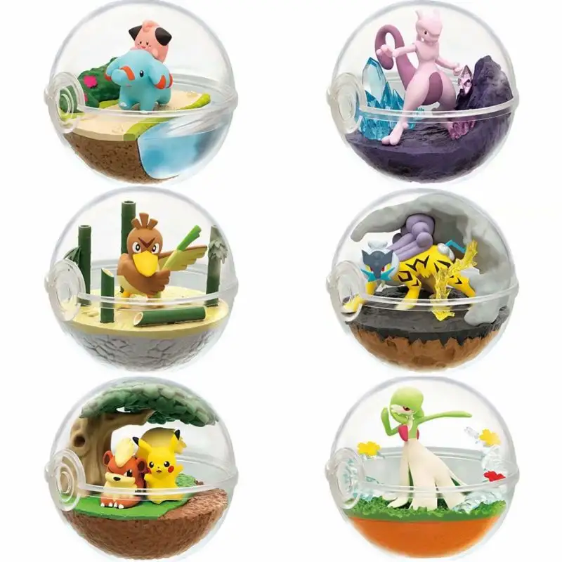 Offre Spéciale 6 pièces ensemble Pokemoned Action Figures Poke Ball Pocket Monster pika-chu Bulbasaur Blind Box Figure Ornements