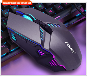 Teclado mecánico con cable de FV-Q609 para juegos, ratón combinado con interruptor azul, 104 teclas, RGB, juego de ratón óptico para PC - Product Image 5
