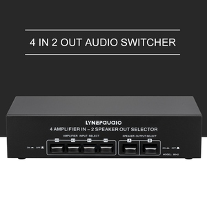 LYNEPAUAIO 4 en 2 salidas Audio Switcher Audio Signal Selector Distribuidor Splitter Box con Banana Jacks Control independiente - Product Image 4