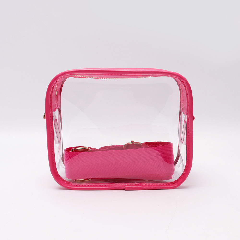 rose pvc transparent crossbody bag