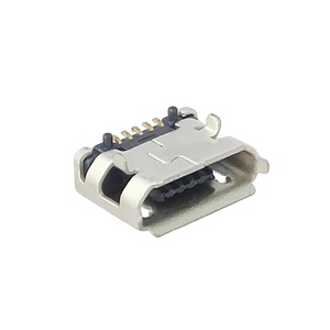 ขั้วต่อ Micro USB 5P ตัวเมียแบบแนวนอนช่องเสียบด้านหน้าด้านหลัง SMT mount ขั้วต่อ USB สำหรับอุปกรณ์อิเล็กทรอนิกส์ - Product Image 1