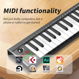 Konix, el último teclado MIDI barato, pantalla LED, 49 teclas, teclado MIDI, controlador MIDI de Piano Electrónico con almohadillas