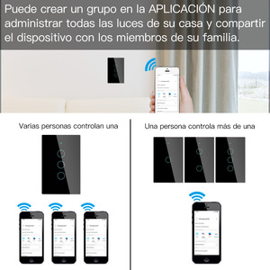 Interruttore inteligente de pared activado por wifi con controllo RF433, non solo hilo conduttore sin cavi neutros,1 2 o 3 botones - Product Image 4
