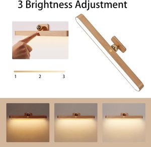 Modern tasarım şarj edilebilir LED Vanity işıklar banyo oturma odası yatak odası üç seviyeli dim dokunmatik kontrol beyaz gölge - Product Image 6
