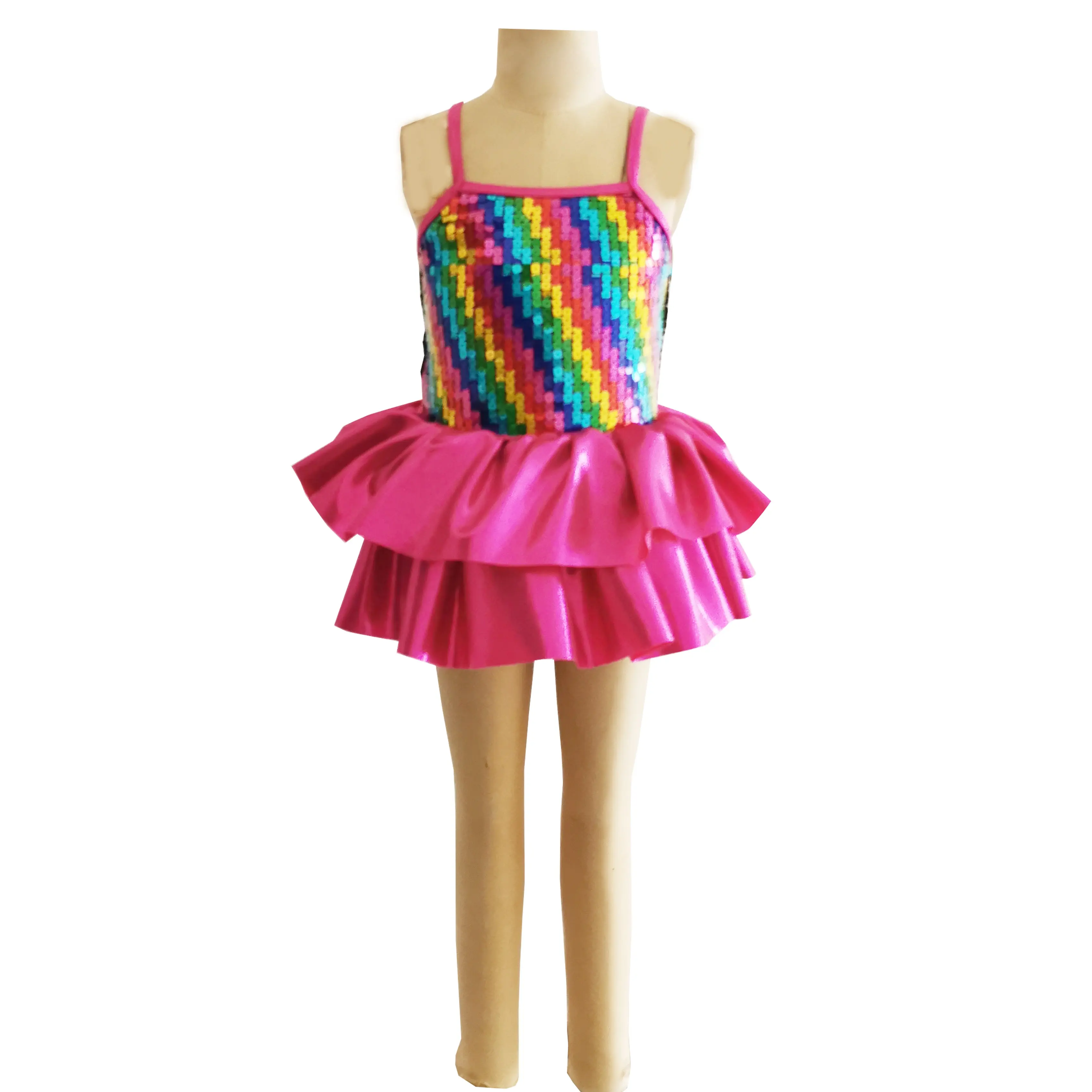 Traje de baile de escenario para niña, ropa de fiesta para niña, con toque y jazz, para espectáculo de Navidad