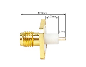 <span class=keywords><strong>SMA</strong></span> KFD4SMAメスジャックPTFE、4穴フランジはんだパネルマウントRF同軸同軸PCBコネクタ拡張絶縁体