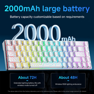 Eweadn G68 Kailh màu xanh lá cây 68-Keys trimode cho Bluetooth Nhỏ Gọn USB cơ khí Bàn phím chơi game đường viền bên Laser khắc thiết kế - Product Image 4