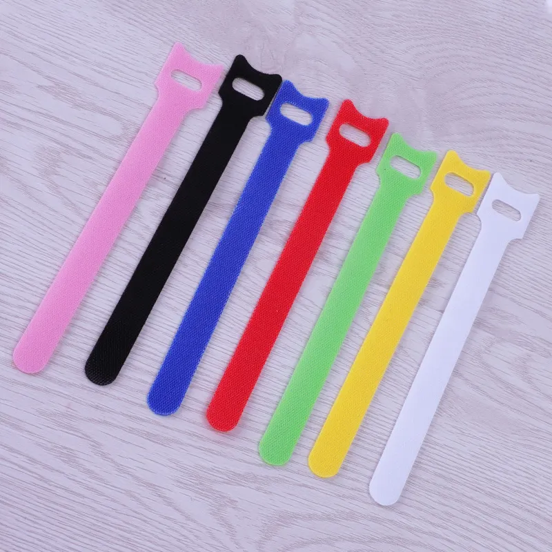 Velcroes mezclados coloridos de alta calidad, cintas de gancho y bucle autoadhesivas de doble cara, bridas para cables reutilizables, Velcroes
