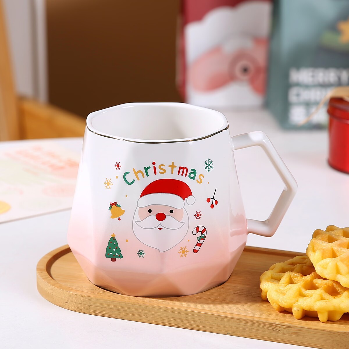 Santa claus head single cup pink