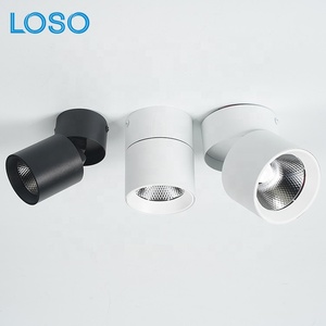 LOSO好价格可折叠酒店商店办公室<span class=keywords><strong>7W</strong></span> 10W 15w铝制表面安装天花板发光二极管聚光灯