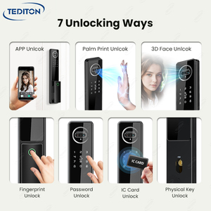 TEDITON Tuya Smart Zwei-Wege-Gegensprechanlage Palm Finger Print Card Digitaler Code Gesichts erkennung Biometrisches Zugangs türschloss - Product Image 3