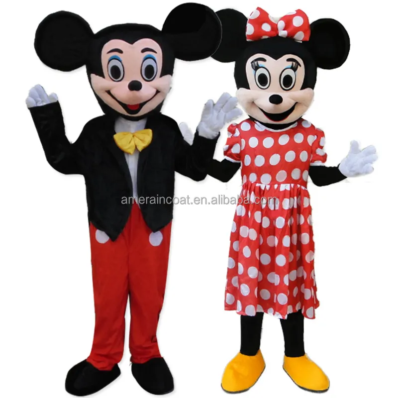 Disfraz de Mascota de dibujos animados Venta caliente de dibujos animados barato Mickey y Minnie Mascot Soft Mouse Costume Party Cartoon Walking Charact