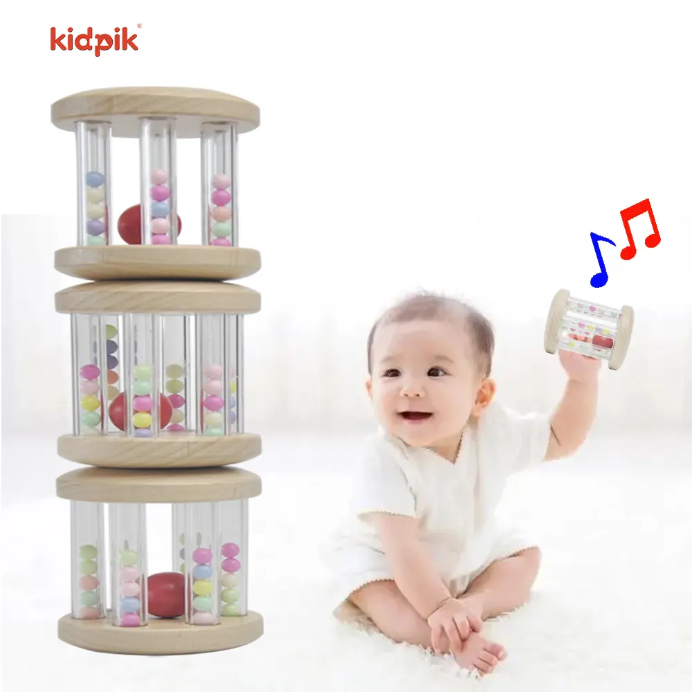 2023 nuevo estilo sonajeros Montessori juguetes educativos bebé madera juguete sensorial mano sostener sonido juguete memoria juego bloques para niños