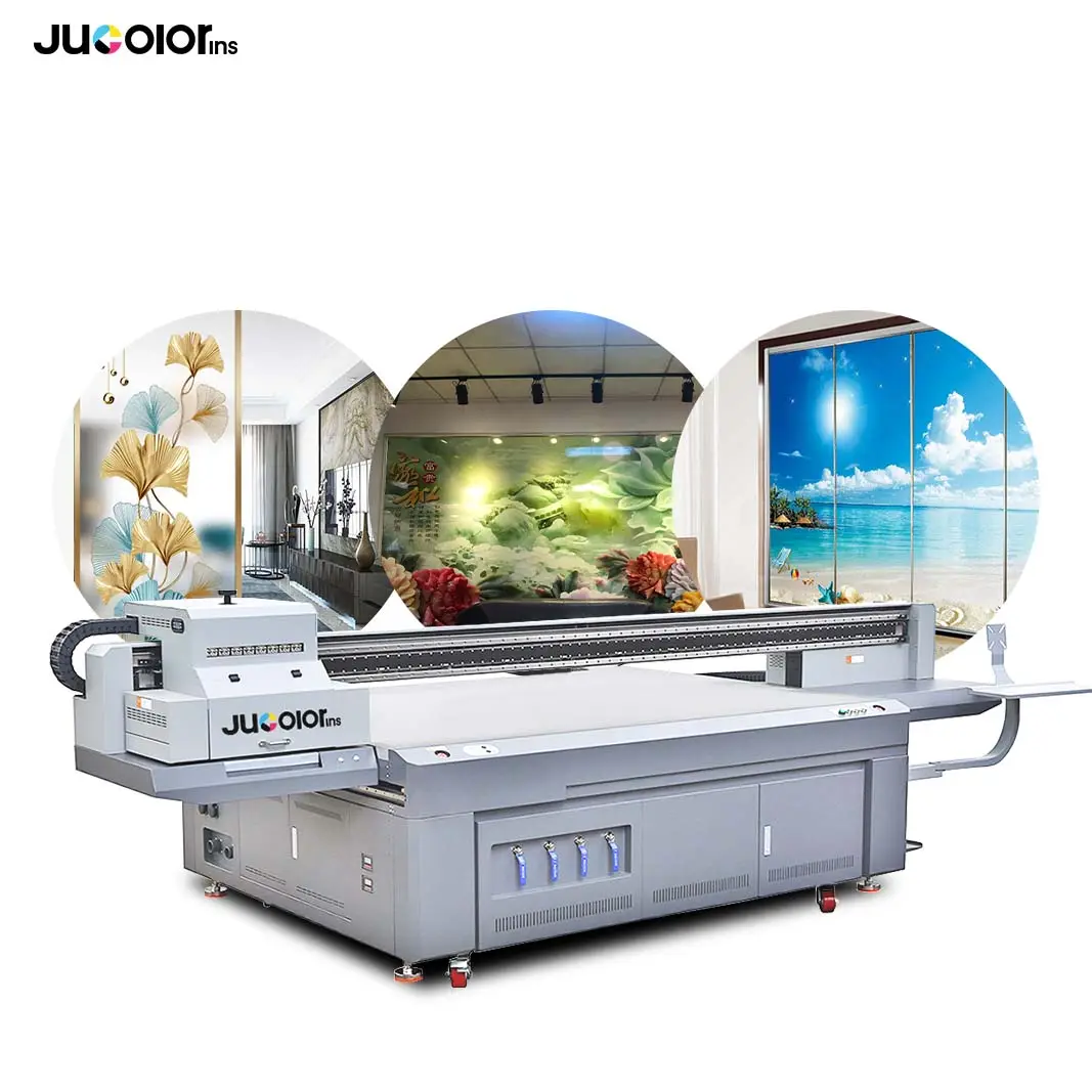 Most popular 2513 8x4 uv flatbed printer with rotary device print bottles pvc glass wood door wedding card uv laser printer