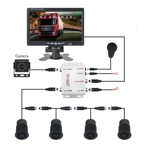 4 <strong>Sensor</strong> LED Display 7 Inch <strong>Wireless</strong> Monitor Car <strong>Reverse</strong> Rear View Backup Camera Monitor <strong>System</strong> for Bus Truck Reversing Aid - Product Image 1