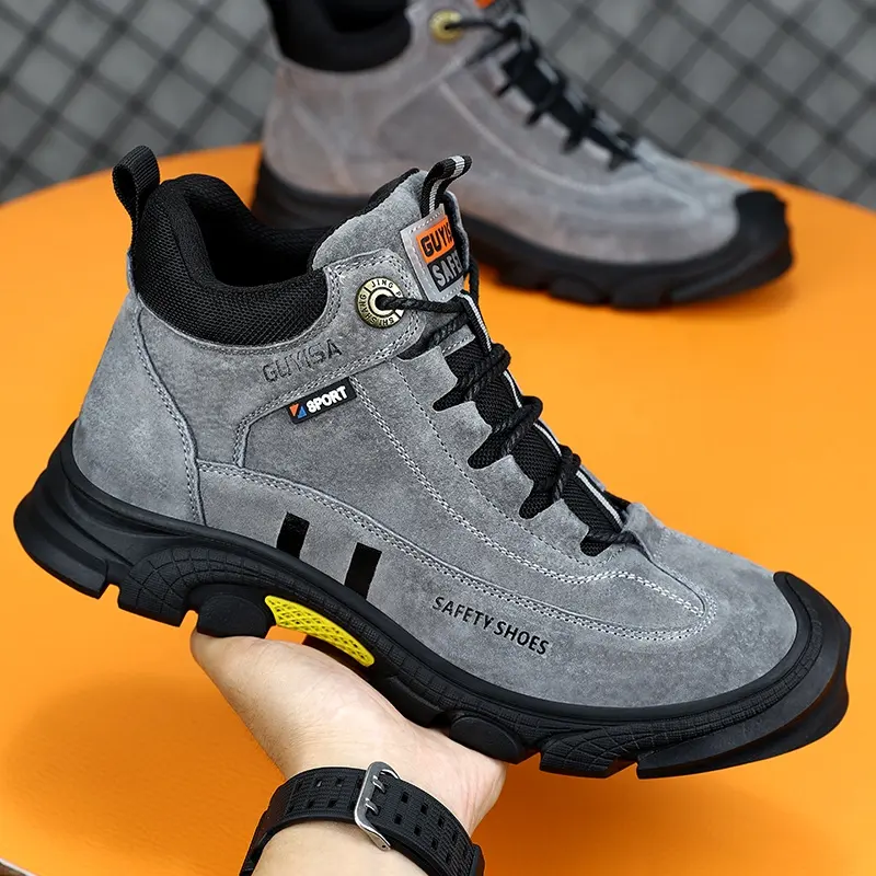 Chaussures de sécurité industrielles décontractées d'été de marque GUYISA semelle en caoutchouc antidérapante anti-coup anti-embout en acier botte de travail