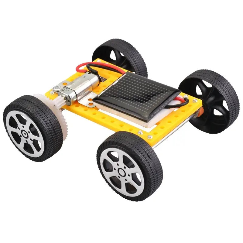 Kit de haste educacional ultra econômica diy, mini carro de brinquedo solar alimentado