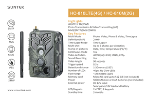HC-810MハンティングカメラSuntek2gMMSEditionアウトドアサポートgprs gsm mms smtp s ms - Product Image 2