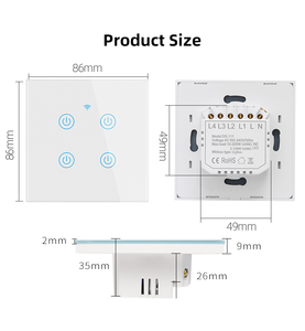 FIKO 86 tipi siyah temperli cam akıllı dokunmatik anahtarı 1/2/3/4 WiFi Tuya Zigbee Homekit APP uzaktan kumanda (F71-86) - Product Image 4