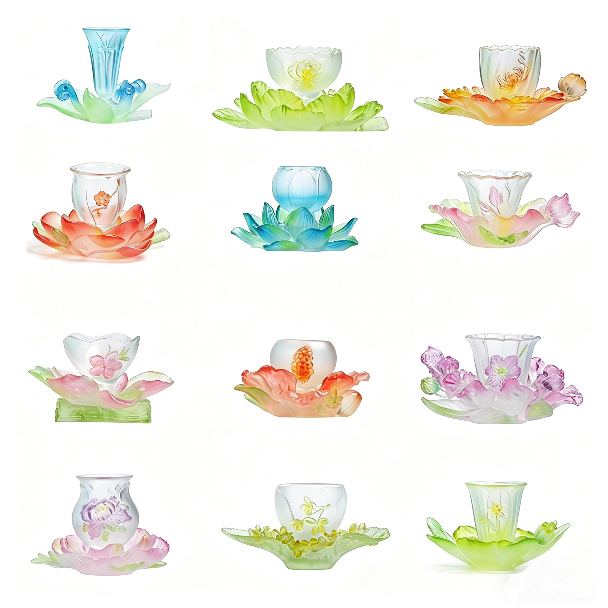 Twelve Flower Cup Set