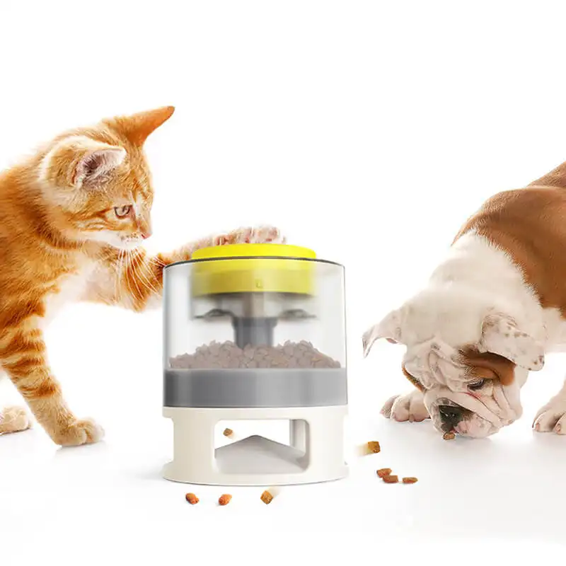 Mangiatoia automatica per animali domestici per cani e gatti pressa per dispensare cibo giocattolo puzzle per animali domestici per alimentazione divertente senza inceppamento alimentare