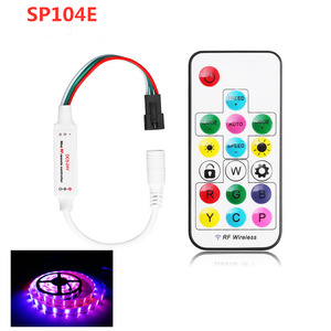 SP104E RF Pixel Mini RGB Digital LED Strip Light Controller 17Key RGB LED Pixel Controller per WS2811 WS2812B SK6812 - Product Image 2