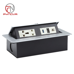 Enchufe emergente de escritorio de oficina 2025, toma de corriente de datos ocultos con LAN USB 3,0 16A, tira de alimentación de mesa de conferencia de corriente nominal - Product Image 1