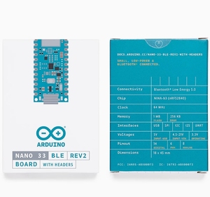 Arduino Nano 33 BLE Rev2 con intestazioni ABX00072 71 34 30 AI - Product Image 4