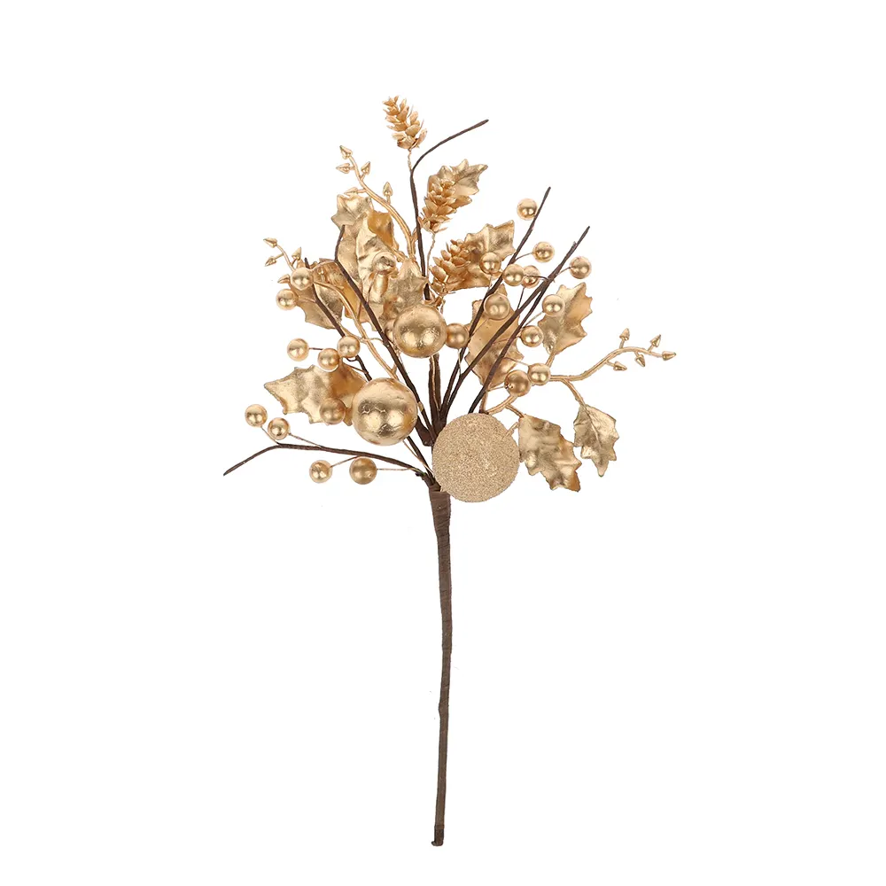 Pohon emas cabang plastik bunga buatan dekorasi rumah Natal untuk pesta Natal Dekorasi Rumah