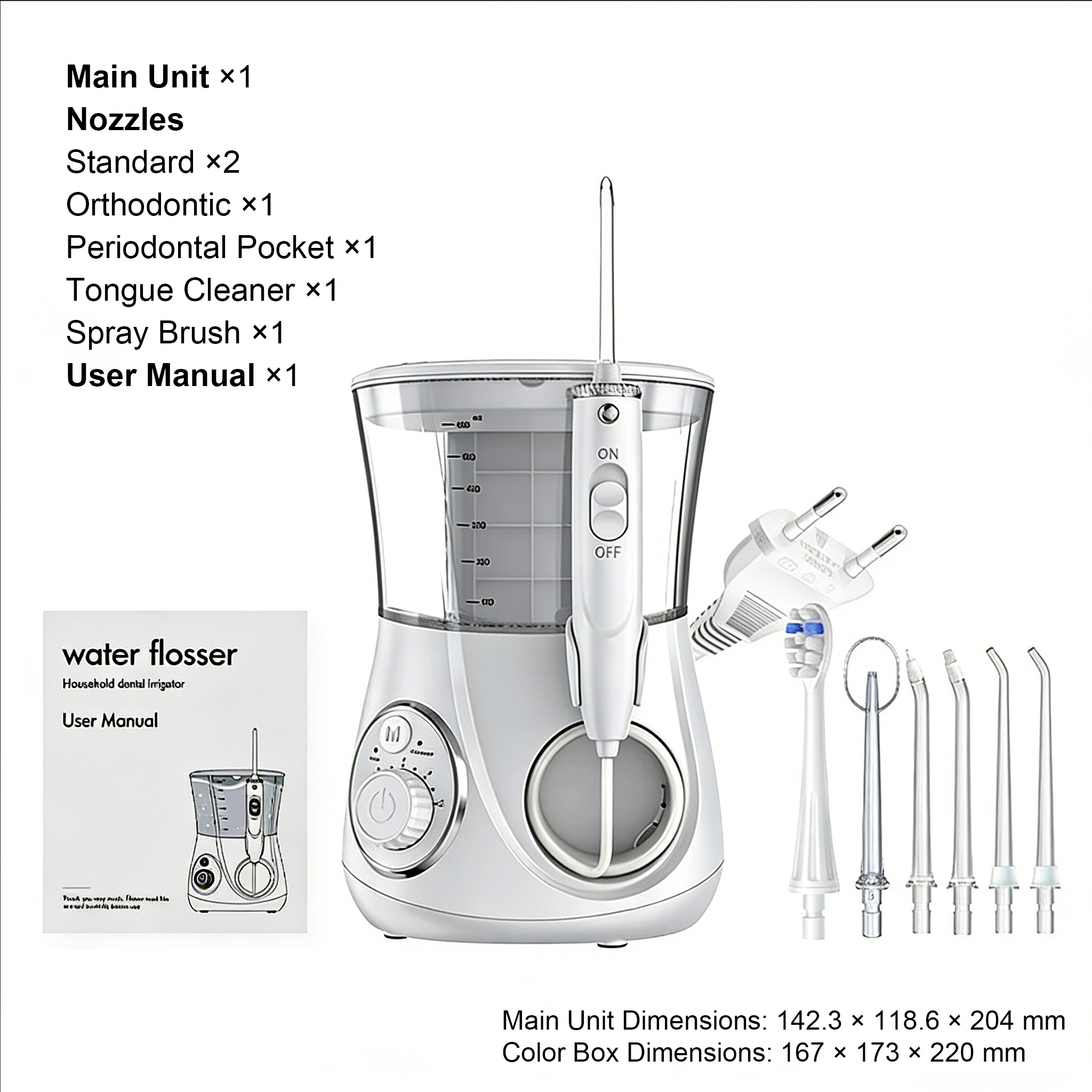 Prise UE blanche AC110-240V