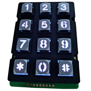 Teclado numérico de Metal Industrial de matriz de luz trasera de 12 teclas para teclado de sistema de puerta - Product Image 6