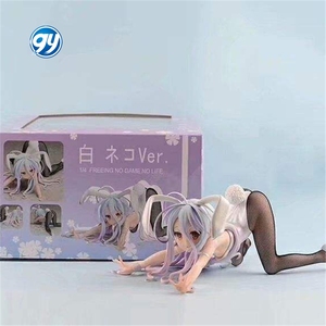 12cm FREEing hiçbir hayat <span class=keywords><strong>Shiro</strong></span> kedi Bunny Ver. Seksi kızlar Anime siyah ipek aksiyon figürleri muneco heykelcik figuras de figur-e accion
