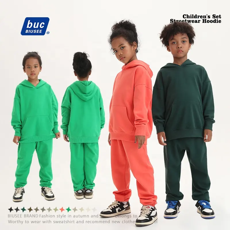 Kinder bekleidung Großhandel Farb abstimmung Verdickt Und Kinder Custom Sets Herbst Winter Sets Für Kinder