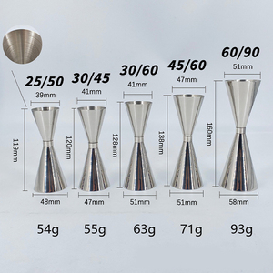 Altın jantlı paslanmaz çelik çift uçlu Jigger ve Bartending alet takımı için mezun işaretler - Product Image 6