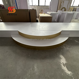 Mịn Nhà Máy Trực Tiếp Hiện Đại 2 Lớp Trắng Acrylic Nền Tảng Vòng Nửa Vòng Tròn & Vuông Cho Đám Cưới Sân Khấu - Product Image 2