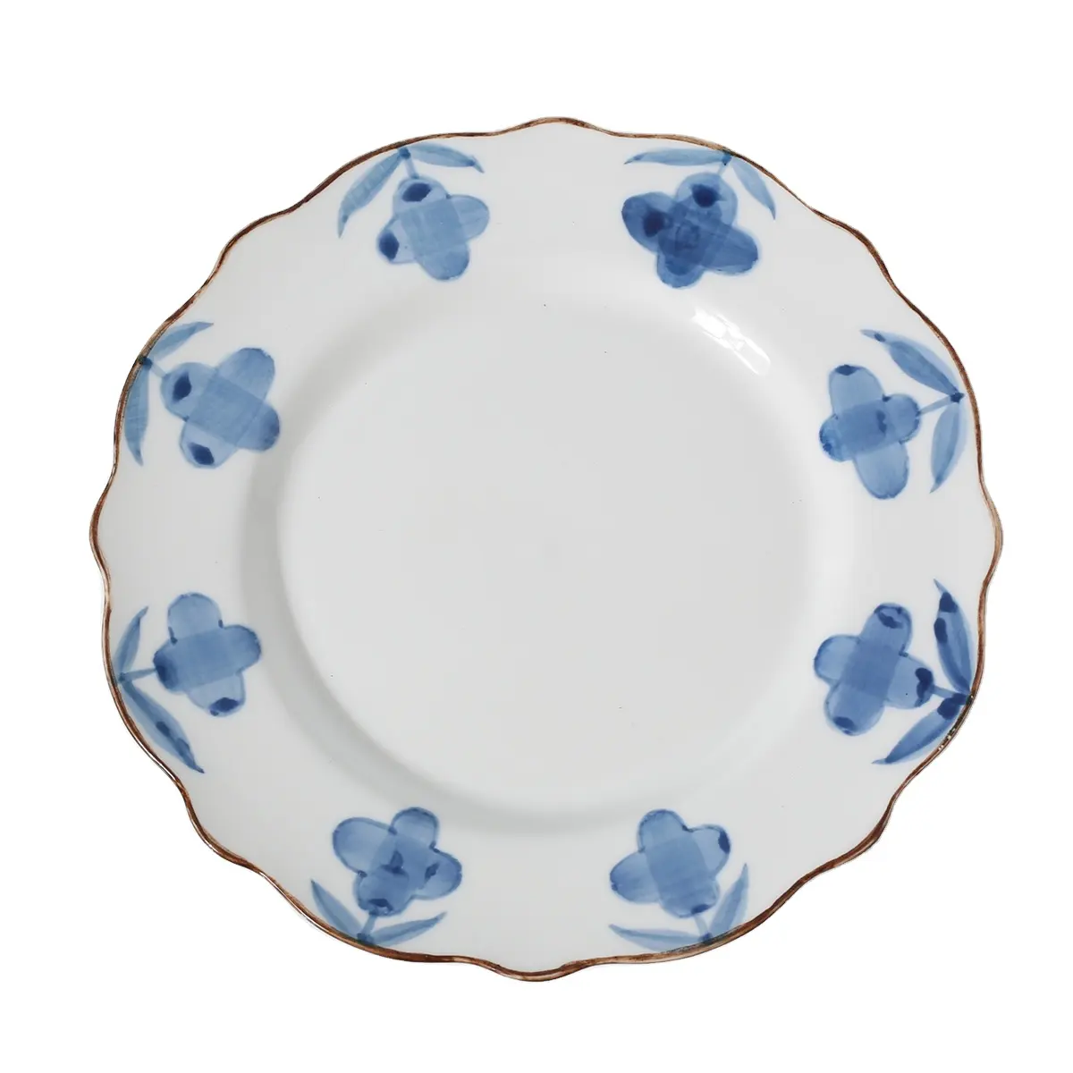 Factory Direct Hochzeits teller aus Porzellan hand bemalt blau weiß Blume Keramik schale