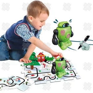 KW natale tema novità linea Tracking Robot disegno induttivo Puzzle tascabile Robot giocattolo pista Robot per bambini - Product Image 1